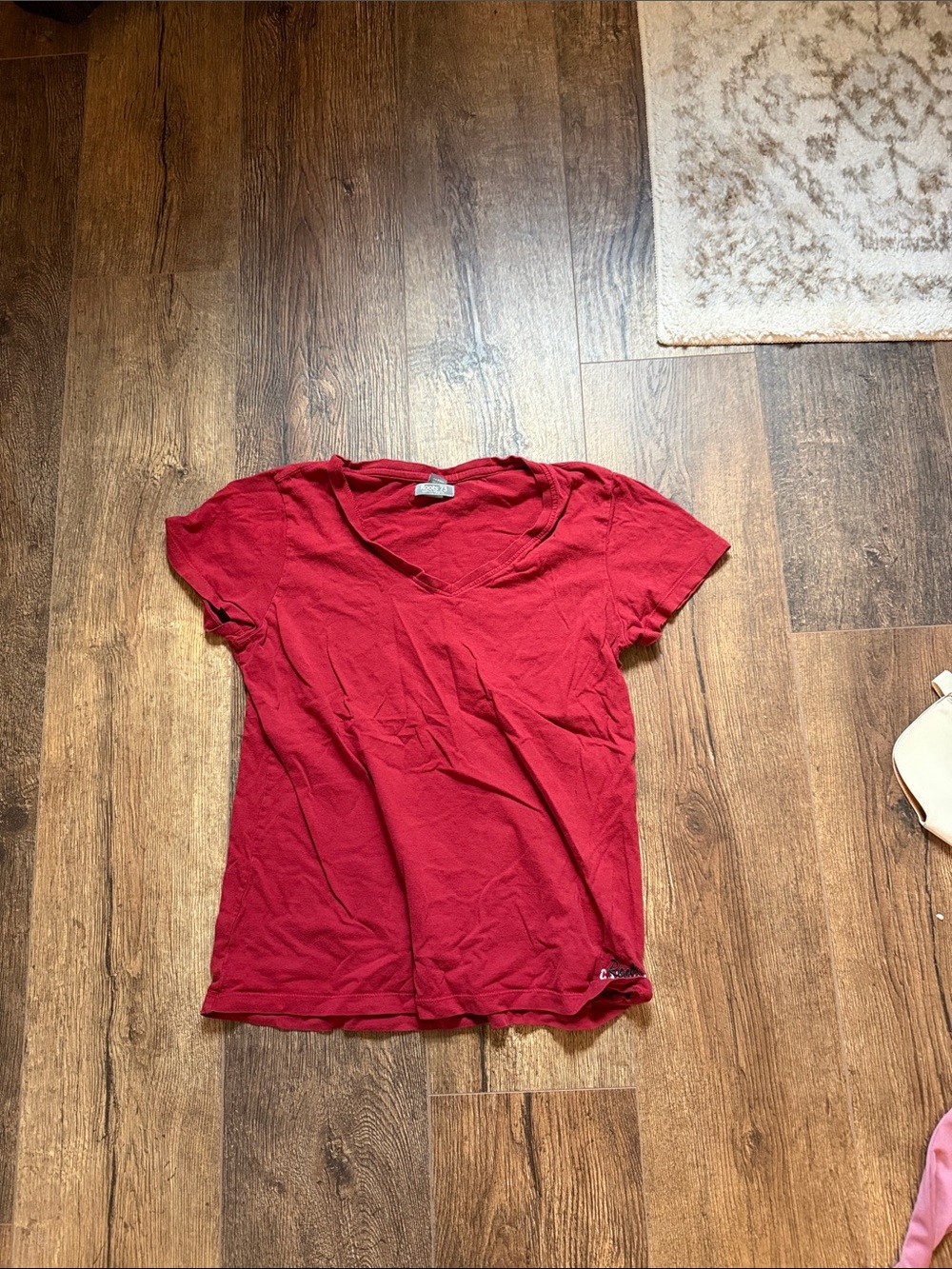 Roots Women's Red Short-Sleeve V-Neck Tee